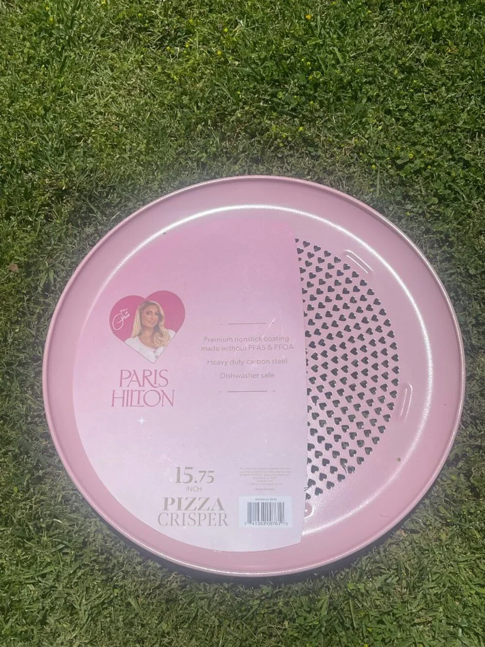 Paris Hilton Pink Pizza Crisper Pan 15.75”